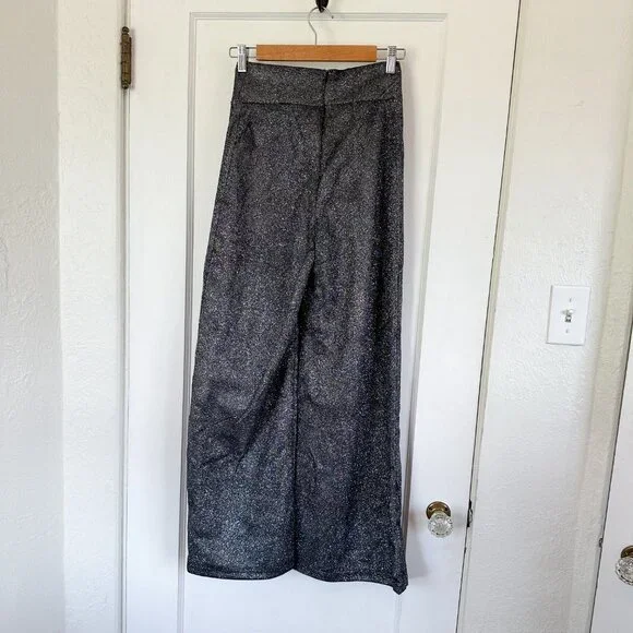 Velius | NWOT Wide Leg Metallic Sparkly Pants Trousers‎ - Picture 6 of 8